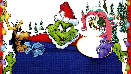 Film, Dr. Seuss 'How the Grinch Mencuri Natal !, Natal, Grinch, Liburan, Wallpaper HD HD wallpaper