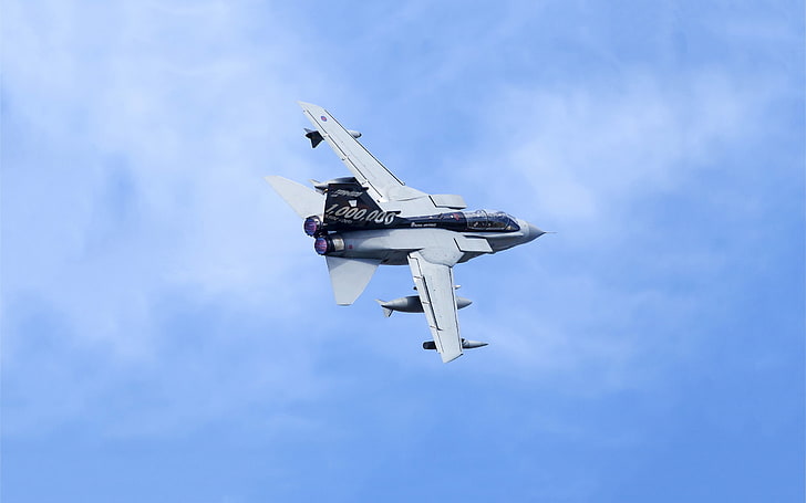 Tornado GR4 ZA547, avião de combate branco e preto, aeronaves / aviões, avião, avião, HD papel de parede
