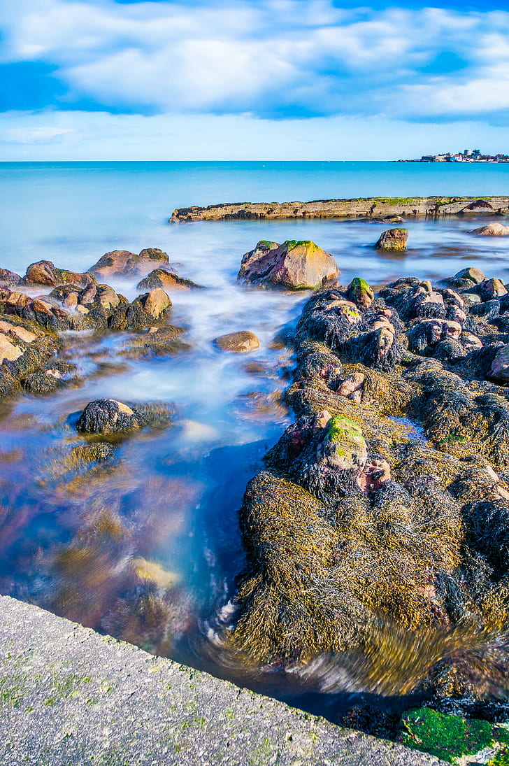 Rocks in ocean water with cloudy background during daytime, ireland, ireland,  HD wallpaper | Wallpaperbetter