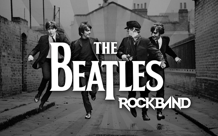 The Beatles Rockband wallpaper, the beatles, members, city, road, houses, HD wallpaper