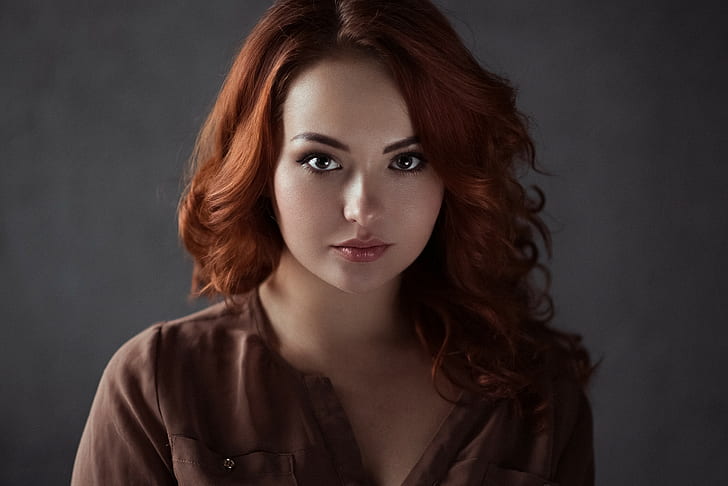 women, redhead, face, portrait, HD wallpaper