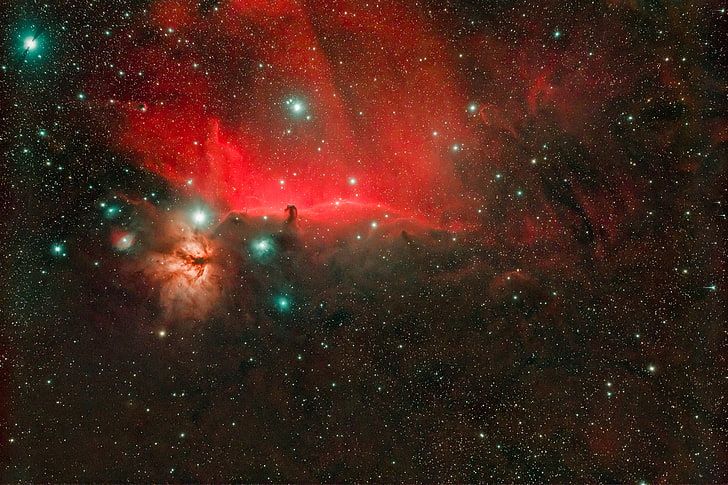 Boşluk, At Başkanı, NGC 2024, Nebula Meşalesi, HD masaüstü duvar kağıdı