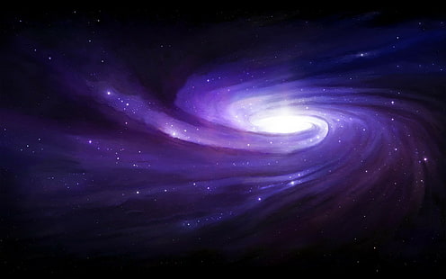Galaxy Stars Purple HD ، صورة للثقب الأسود والفضاء والنجوم والأرجواني والمجرة، خلفية HD HD wallpaper