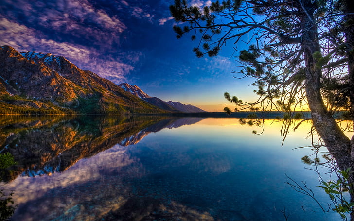 Sfondo Beautiful Lake Reflection Hdr 2560 × 1600, Sfondo HD