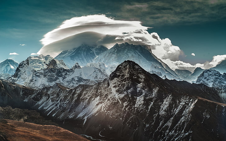 nature, mountains, snow, winter, Mount Everest, HD wallpaper