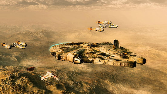 Star Wars - Millenium Falcon HD, millenium falcon, star wars, Wallpaper HD HD wallpaper