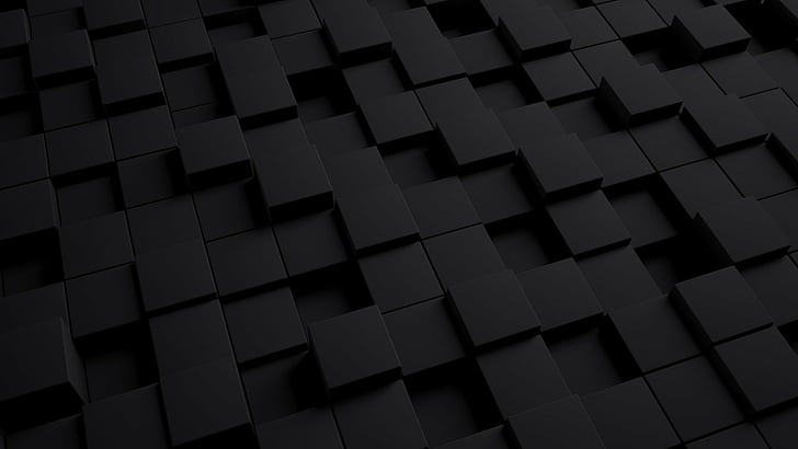 Abstract, Cube, 3D, Black, HD wallpaper