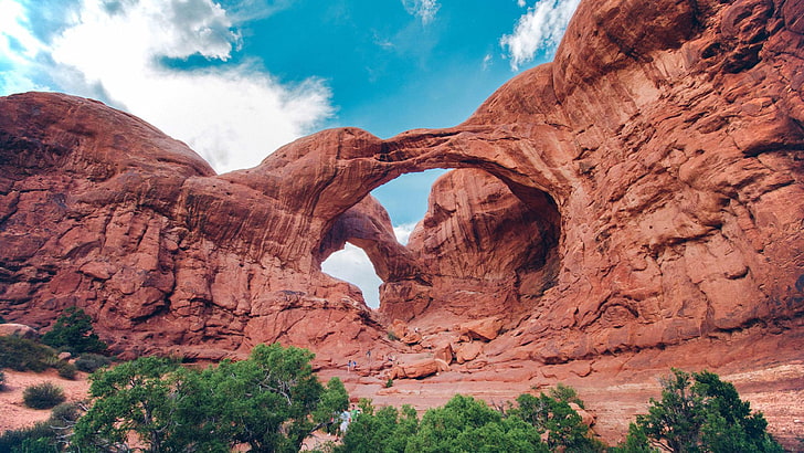 Double Arch In National Park In Utah United States Desktop Hd Wallpapers For Mobile Phones And Computer 3840×2160, HD wallpaper