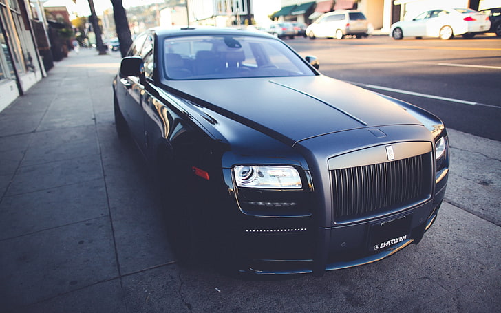 черный Rolls Royce Wraith, суперкар, Rolls-Royce, HD обои