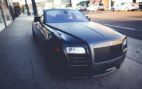 black Rolls Royce Wraith, car, Rolls-Royce, HD wallpaper HD wallpaper