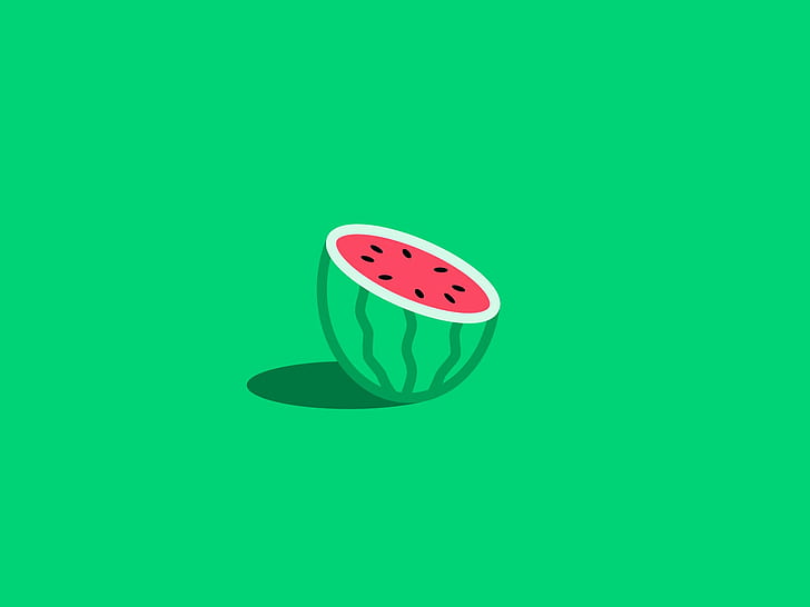 bokeh, fruit, Melon, minimal, minimalism, red, watermelon, HD wallpaper