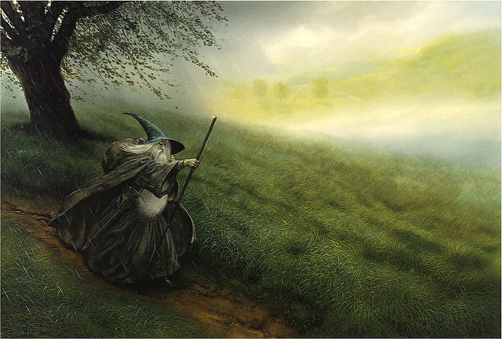 der herr der ringe gandalf john howe der hobbit, HD-Hintergrundbild