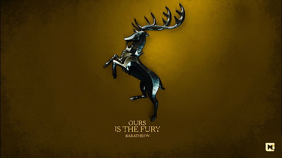 Ours is the Fury tapet, Game of Thrones, A Song of Ice and Fire, digital art, House Baratheon, sigils, HD tapet HD wallpaper