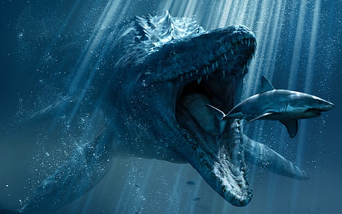 graue Hai digitale Tapete, Filme, Jurassic World, HD-Hintergrundbild HD wallpaper