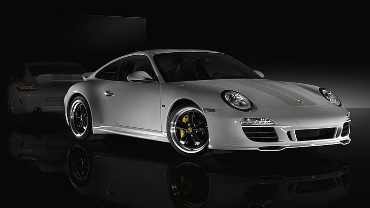 berlina bianca a 5 porte Volkswagen, Porsche 911, auto, Sfondo HD