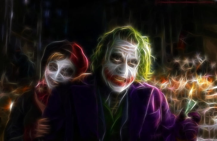 The Joker And Harley Quinn Digital Wallpaper Joker Fractalius The Dark Knight Hd Wallpaper Wallpaperbetter