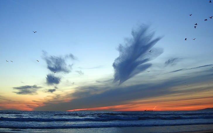 Küste, Meer, Himmel, HD-Hintergrundbild