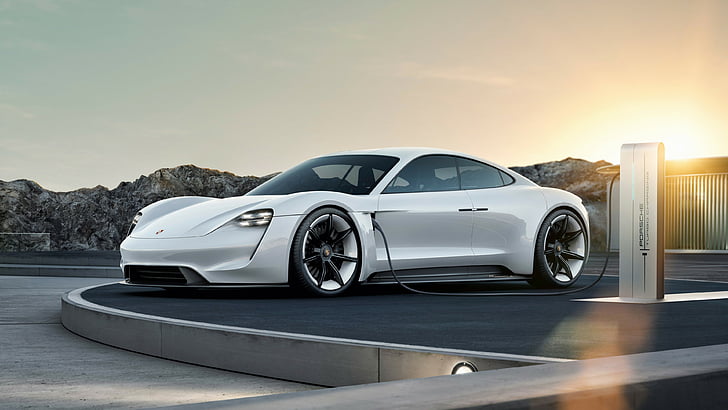 Porsche Taycan, Carro Elétrico, supercarro, 2020 Cars, 4K, HD papel de parede