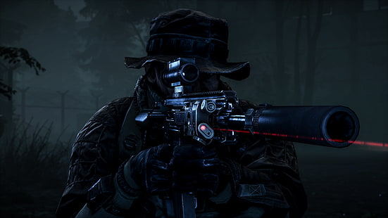 Снайперист, Нощни операции, Battlefield 4, 4K, HD тапет HD wallpaper