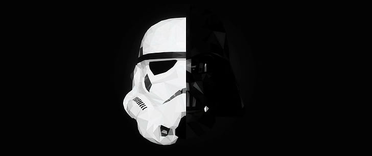 star wars stormtrooper darth vader mask splitting minimalism, HD wallpaper