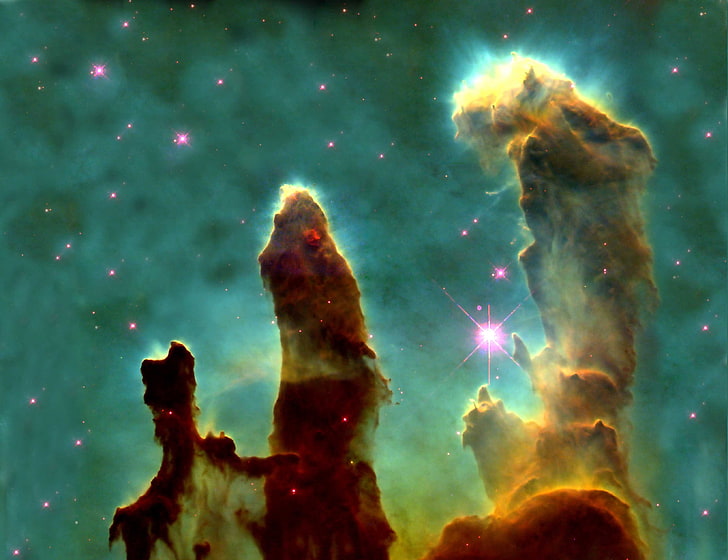 mgławica, Pillars Of Creation, przestrzeń, gwiazdy, Tapety HD