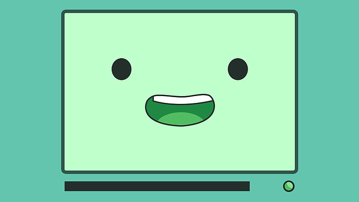 ilustrasi karakter hijau dan hitam, BMO, Adventure Time, biru, hijau, Wallpaper HD