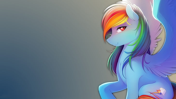 My Little Pony illustration, Rainbow Dash, my little pony, pony, mlp, Antiander, HD tapet
