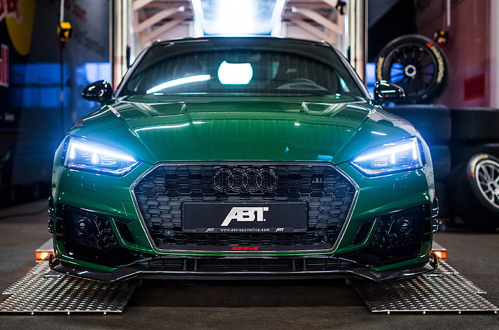 รถ Audi สีเขียว, Audi RS 5-R Coupe, ABT Sportsline, 2018, 4K, วอลล์เปเปอร์ HD