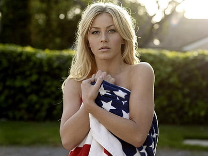 Julianne Hough, flagga, kvinnor, blondin, modell, HD tapet HD wallpaper