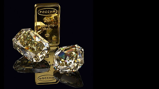 Goldbarren, Diamanten, Gold, HD-Hintergrundbild HD wallpaper