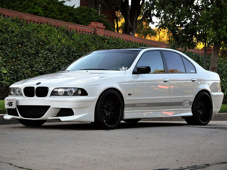 BMW e39 HD, weiße BMW Limousine, BMW e39 HD, HD-Hintergrundbild