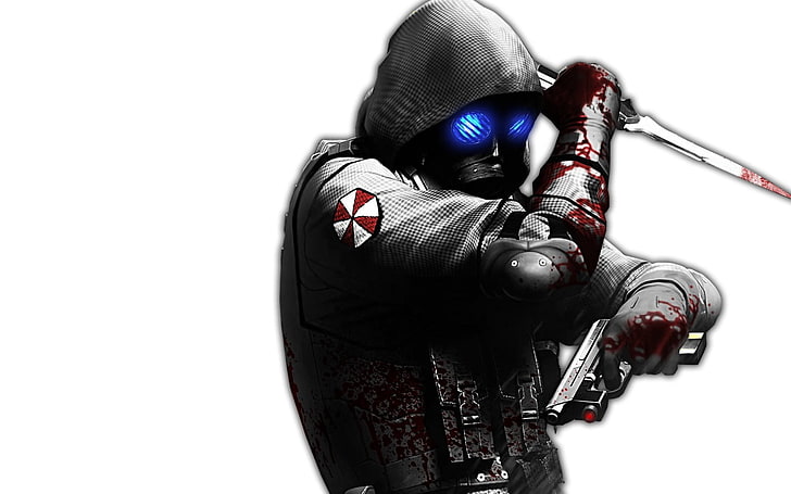 человек в балахоне и маске цифровые обои, маска, Resident Evil: Operation Raccoon City, видеоигры, HD обои