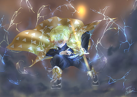 Anime, Dämonentöter: Kimetsu no Yaiba, Zenitsu Agatsuma, HD-Hintergrundbild HD wallpaper
