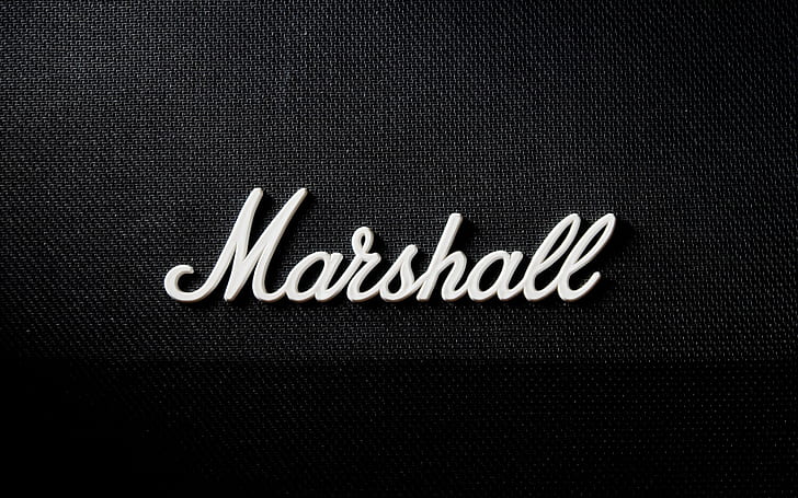 Marshall, monochrome, typographie, texture, art numérique, minimalisme, Fond d'écran HD