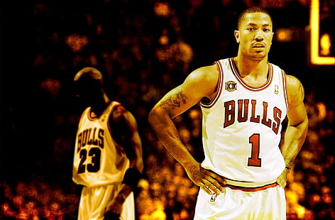nba basketball derrick rose michael jordan chicago chicago bulls sports, HD-Hintergrundbild HD wallpaper