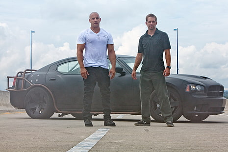 Vin Diesel และ Paul Walker, สีดำ, VIN Diesel, Dodge, charger, Paul Walker, fast five, fast and furious 5, the charger, Paul Volcker, วอลล์เปเปอร์ HD HD wallpaper