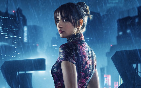 Филм, Blade Runner 2049, Ana de Armas, Joi (Blade Runner 2049), Mood, Rain, HD тапет HD wallpaper