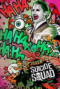 ジョーカー自殺分隊ポスター、ジョーカー、ポップアート、自殺分隊、映画ポスター、ジャレッド・レト、 HDデスクトップの壁紙 HD wallpaper