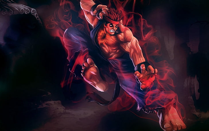 Илюстрация на героя на Street Fighter, супер уличен боец ​​iv, capcom, dimps, HD тапет