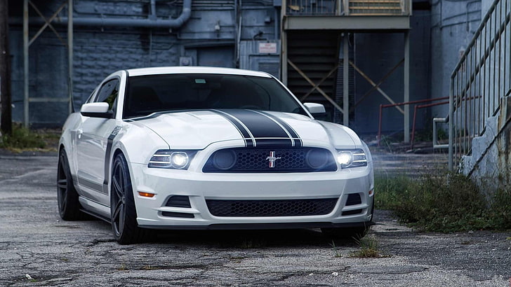 white Ford Mustang GT coupe, car, HD wallpaper