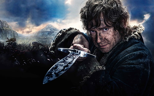 film, Bilbo Baggins, Martin man, The Hobbit, The Hobbit: La battaglia dei cinque eserciti, Sfondo HD HD wallpaper