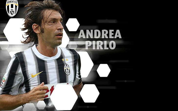 Andrea Pirlo, piłka nożna, juventus, gwiazda, logo, Tapety HD