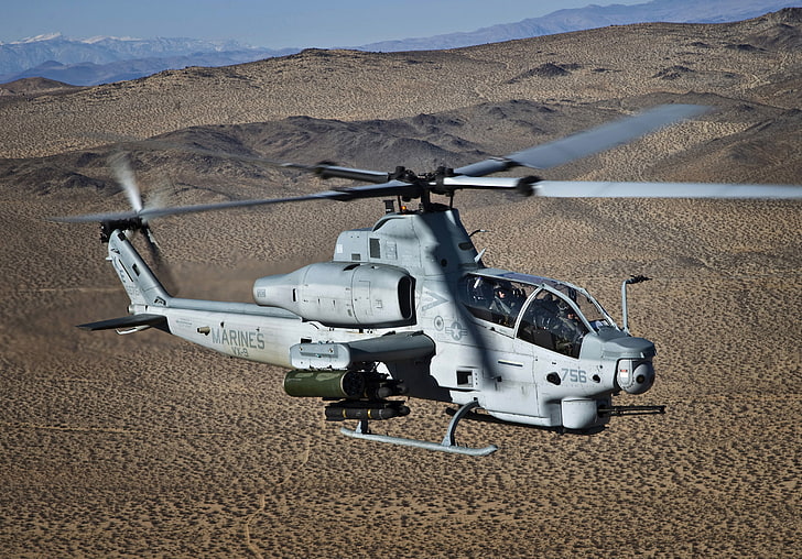 helikopter myśliwski szary, lot, helikopter, Viper, wstrząs, Bell AH-1Z, „Viper”, Tapety HD