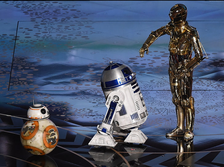 Star Wars, BB-8, R2-D2, C-3PO, Oscar 2016, Oscar, Sfondo HD