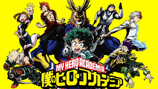 Anime, My Hero Academia, Eijiro Kirishima, Izuku Midoriya, Katsuki Bakugou, Minoru Mineta, Ochaco Uraraka, Shouto Todoroki, Tenya Iida, Tsuyu Asui, HD-Hintergrundbild HD wallpaper