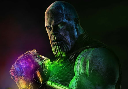 Arte finala de Thanos com pedra do infinito, HD papel de parede HD wallpaper