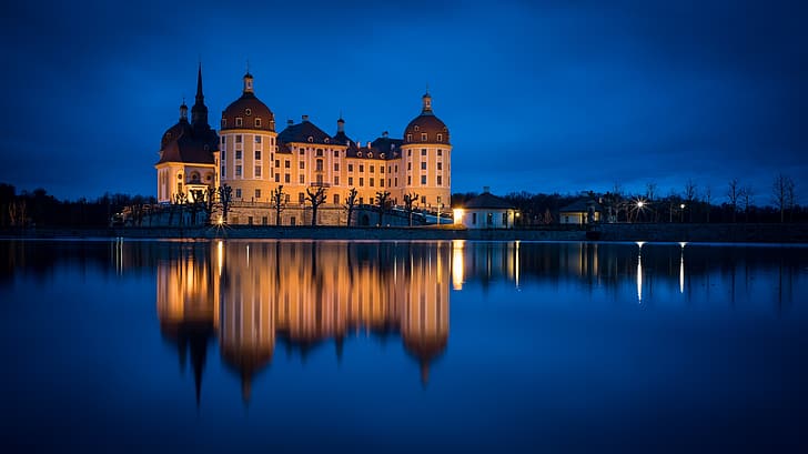 lake, reflection, castle, Germany, Moritzburg, Moritzburg Castle, HD wallpaper
