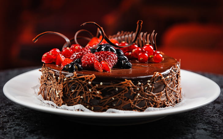 Rasa harum dari dessert kue buah coklat, Harum, Taste, Chocolate, Fruit, Cake, Dessert, Wallpaper HD