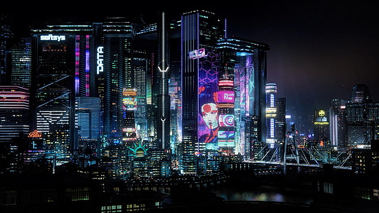 Cyberpunk 2077, cyberpunk, grafika gier wideo, sztuka cyfrowa, Tapety HD HD wallpaper