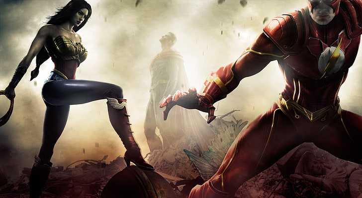 Injustice Gods Among Us, The Flash digital wallpaper, Games, Other Games, video game, superman, 2013, wonder woman, flash, orjustice, gods among us, HD tapet